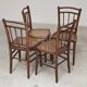 Set of 4 old Thonet style cane bistro chairs from the 1930s
