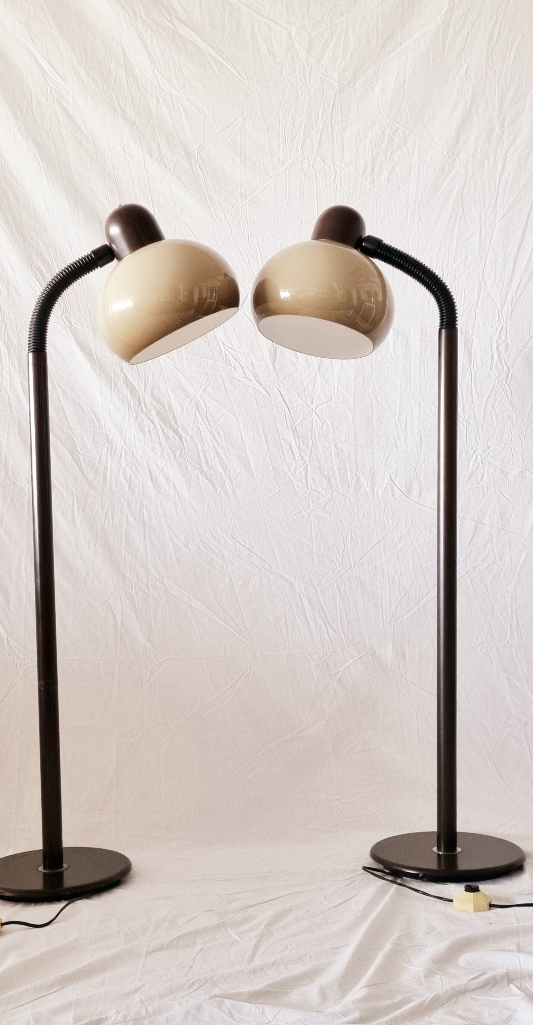Set of 2 mushroom space Age floor lamps by HALA, 1970s