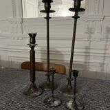 Bronze candlesticks x5