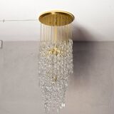 Murano glass and brass spiral chandelier, Italy, 1970s