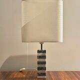 Pair of white and green marble lamps, 1970's