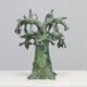 Patinated bronze baobab tree sculpture with birds, signed TM, 1980s