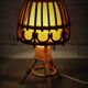 Mushroom rattan tripod lamp 60s