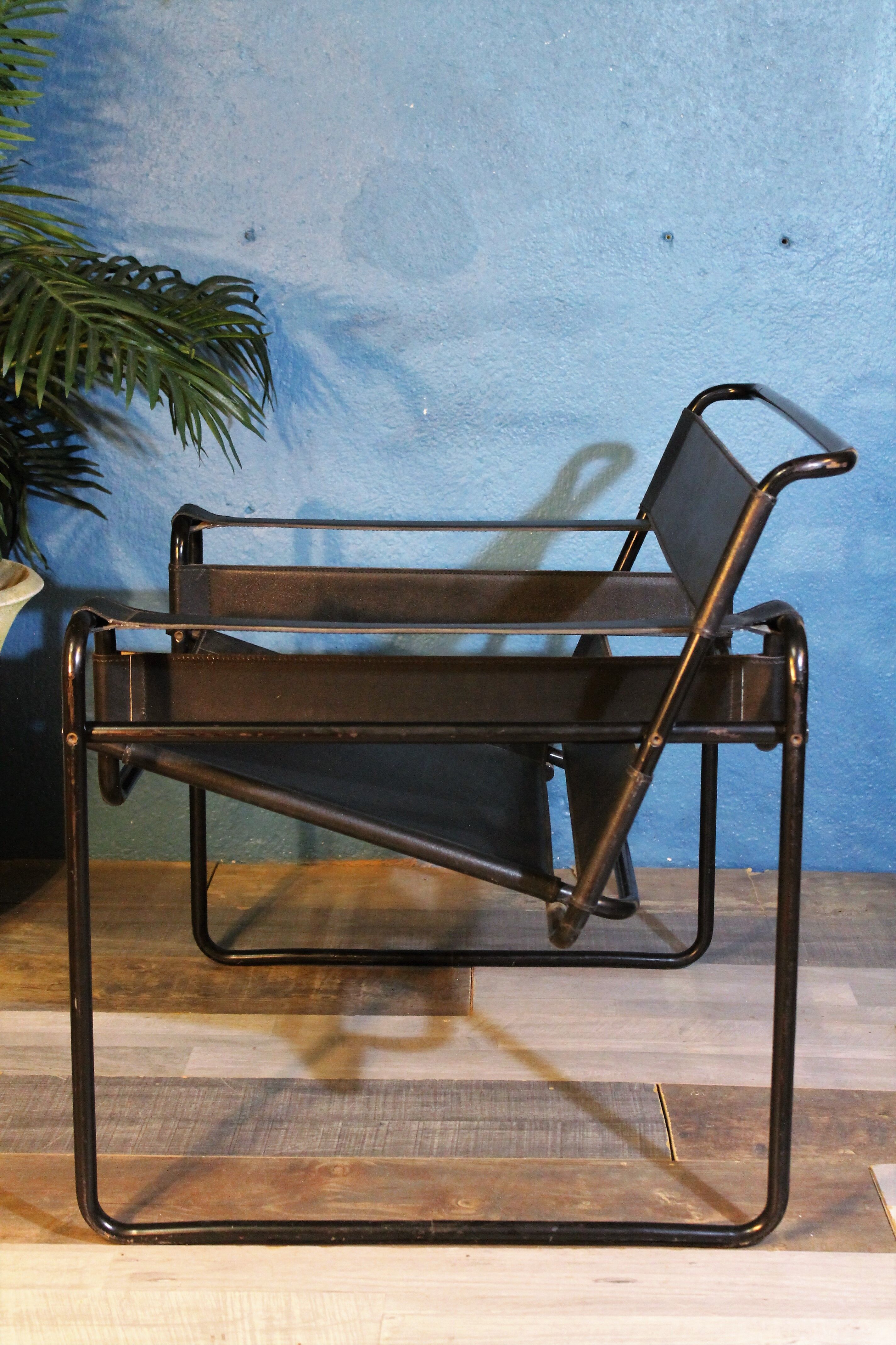 Metal armchair and leather, 1970s