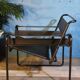 Metal armchair and leather, 1970s