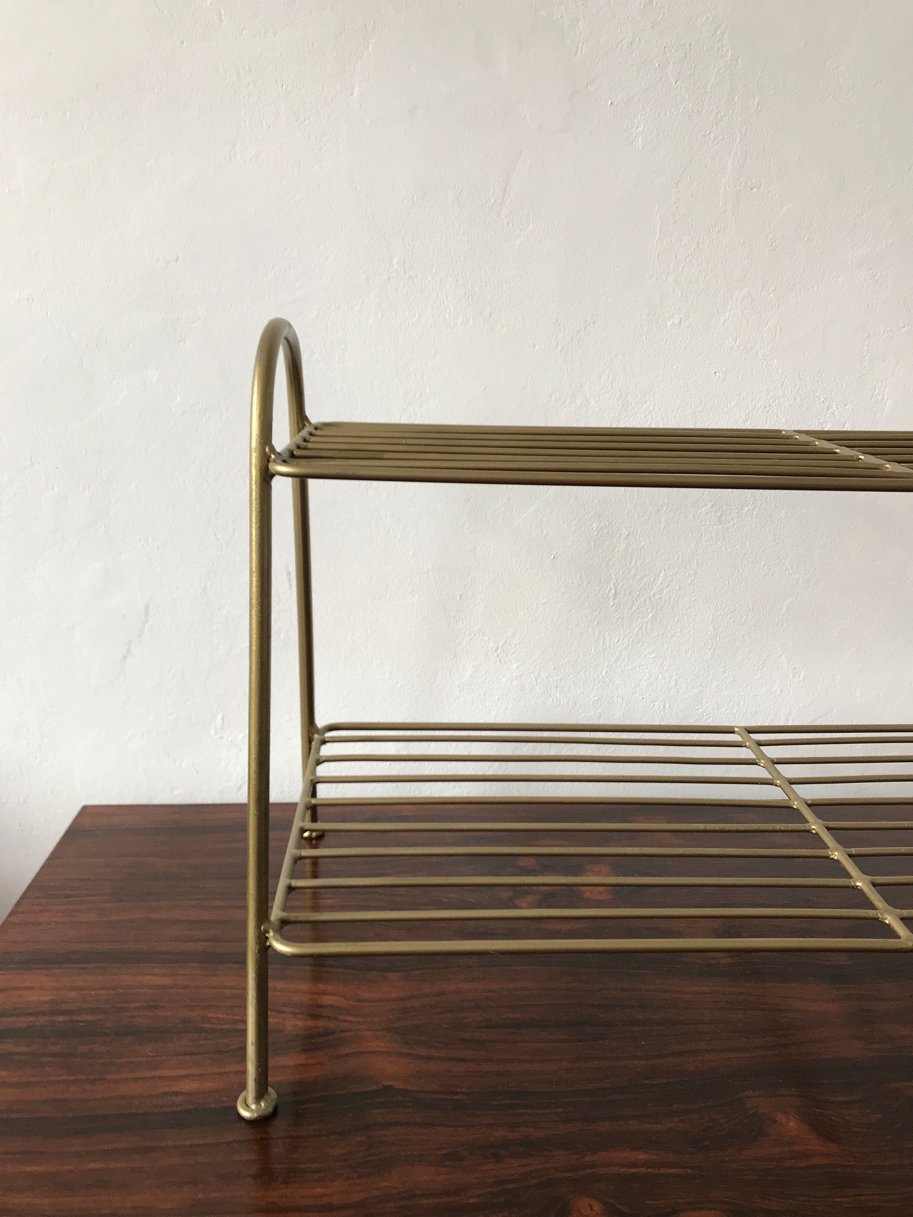 Gold metal shelf