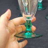 6 Luminarc molière champagne flutes aqua green foot