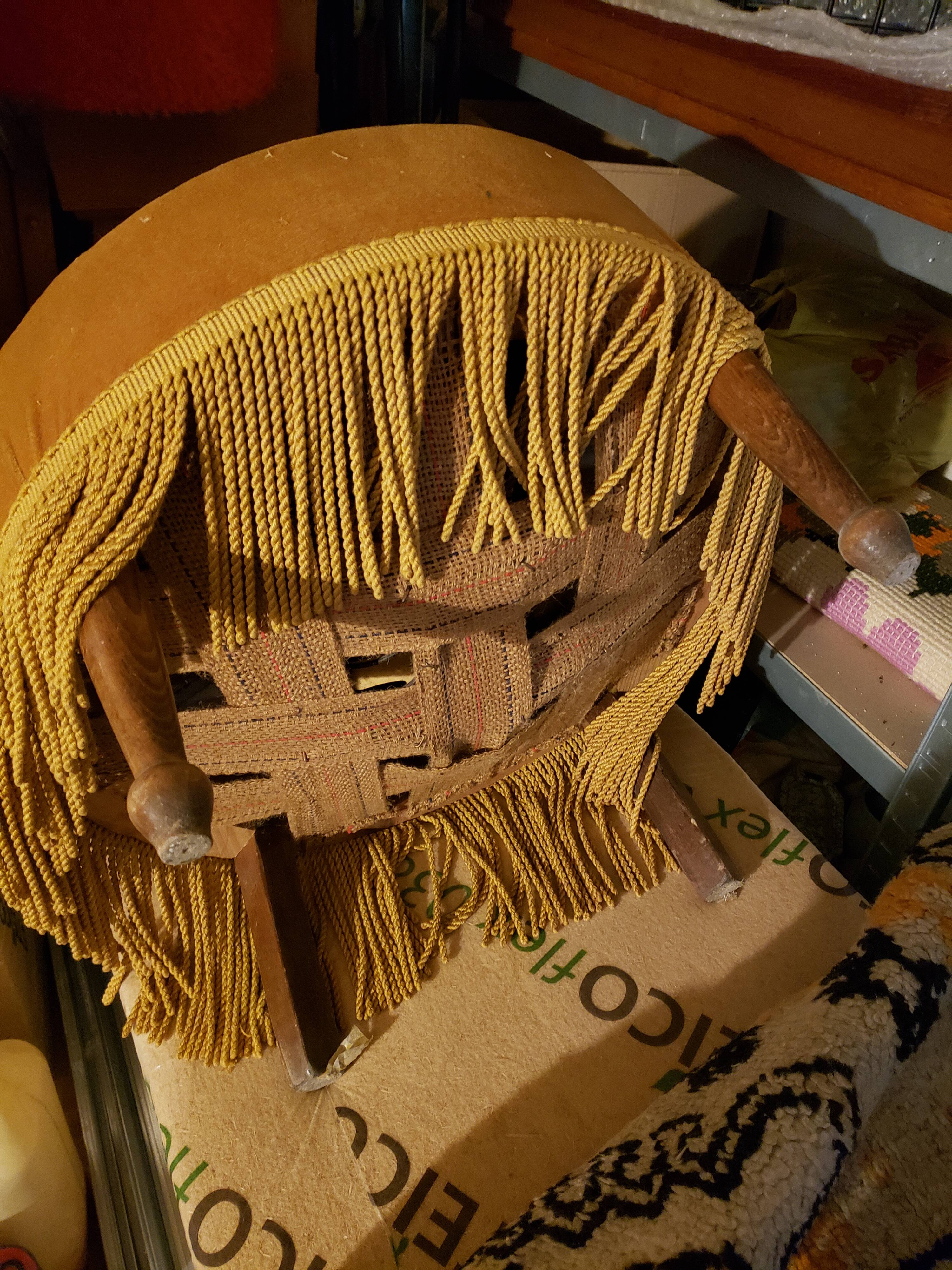 Golden fringed toad chair