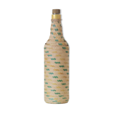 Glass and wicker bottle