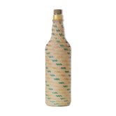 Glass and wicker bottle
