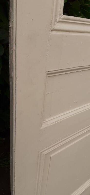 Glass communication door h221.5x90cm old 4 panes without interior glazing