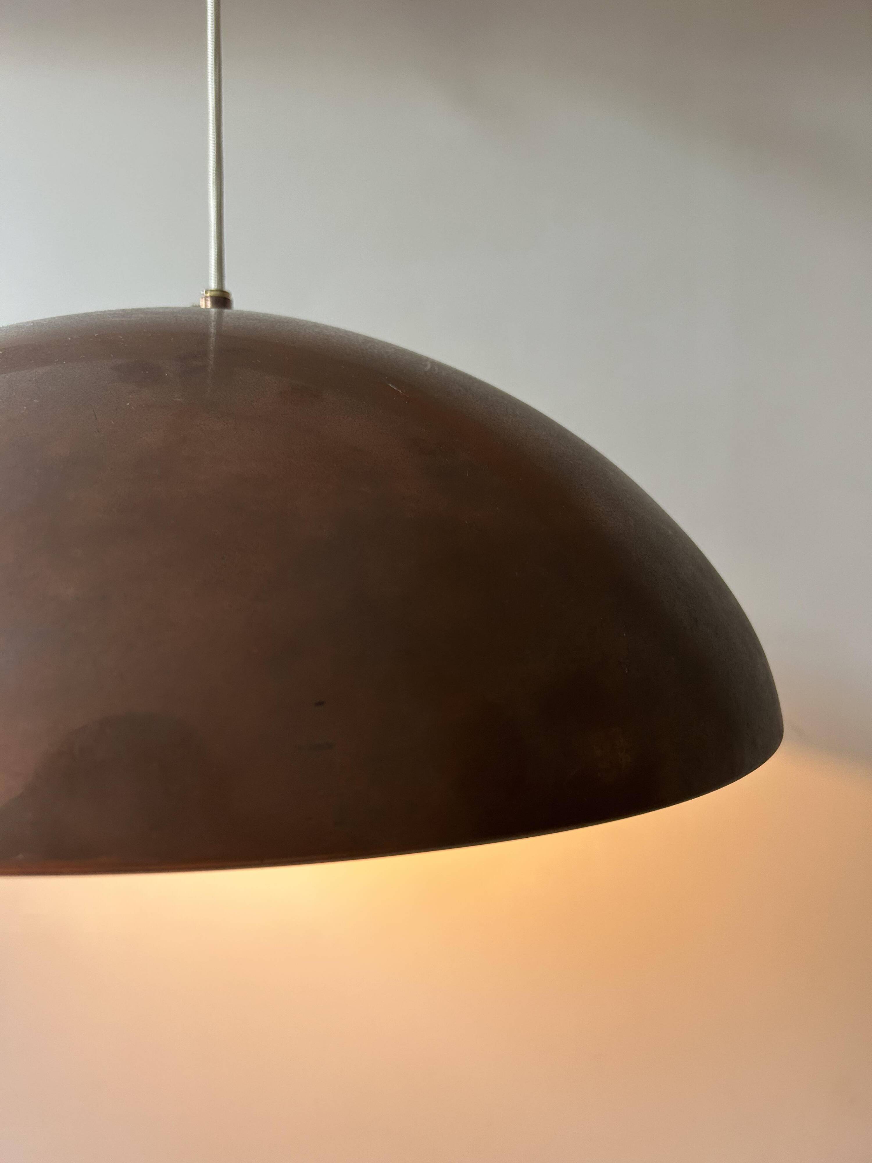 Vintage copper pendant light, Sweden 1960s