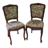 Paire de chaises fleuries style Louis XV