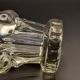 Vintage thick moulded glass/crystal vase Sculptural design Art Deco