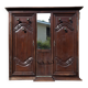 Grand vestiaire porte-manteau en bois 2 portes ancien