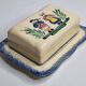 Quimper earthenware butter dish, traditional pattern, 19 cm