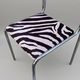 Vintage tubular chair in chrome and zebra fabric, 1970s