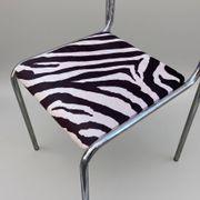Vintage tubular chair in chrome and zebra fabric, 1970s