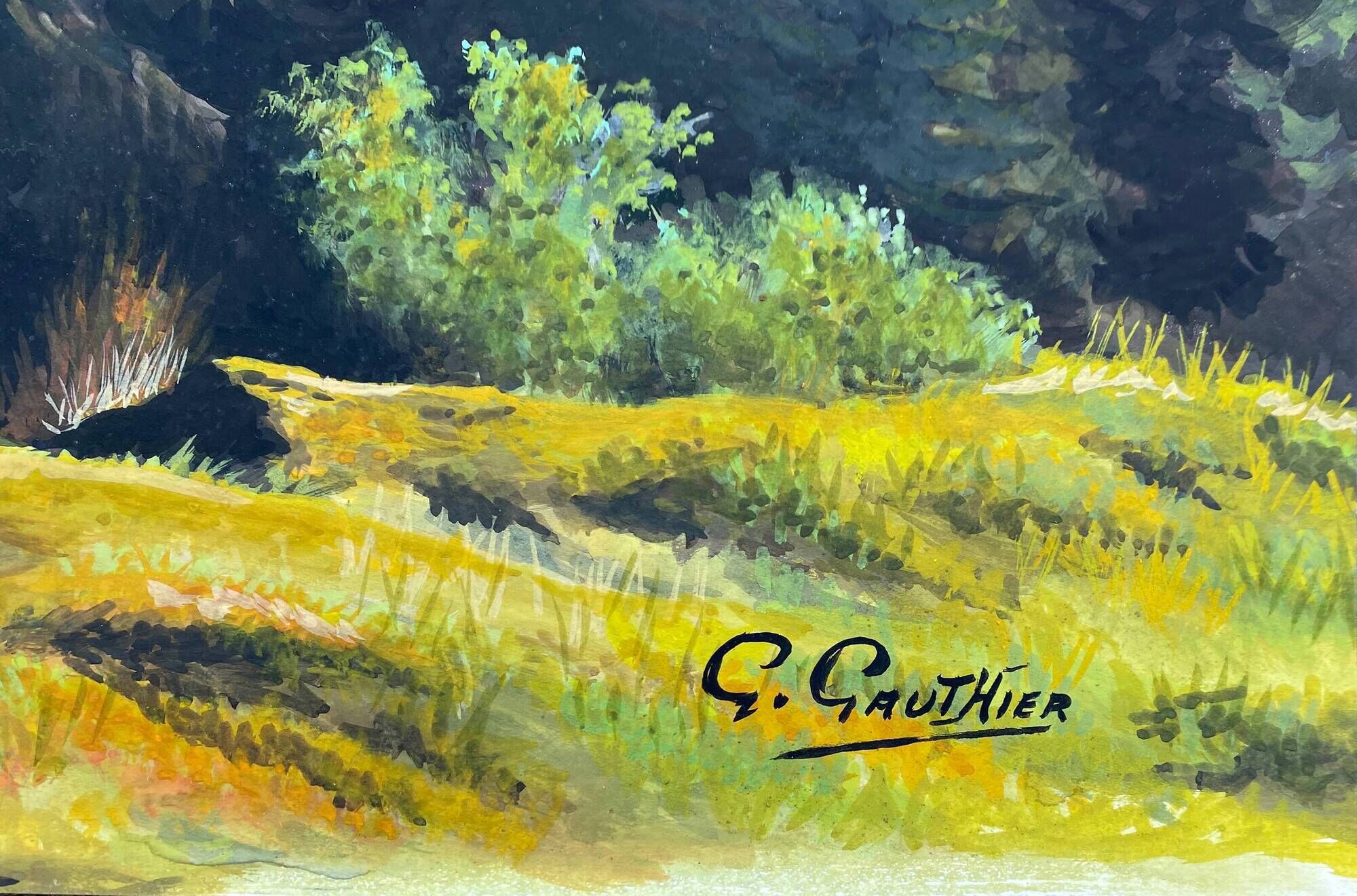 Table HSP "High Mountain Landscape with Cottage" by G. Gauthier