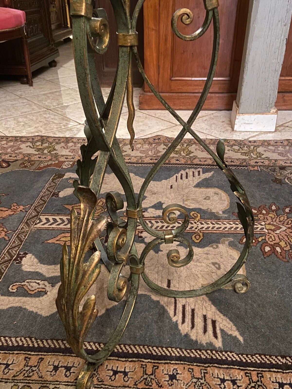 Louis XIV style wrought iron pot holder