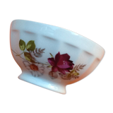Old bowl Porcelain Limoges France Floral decoration Diameter: 130mm