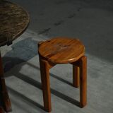 Mid-20th century, set of 4 vintage stackable pine stools, Danish design.