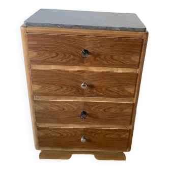 Chest of drawers, vintage Art Deco style 4-drawer chest of drawers