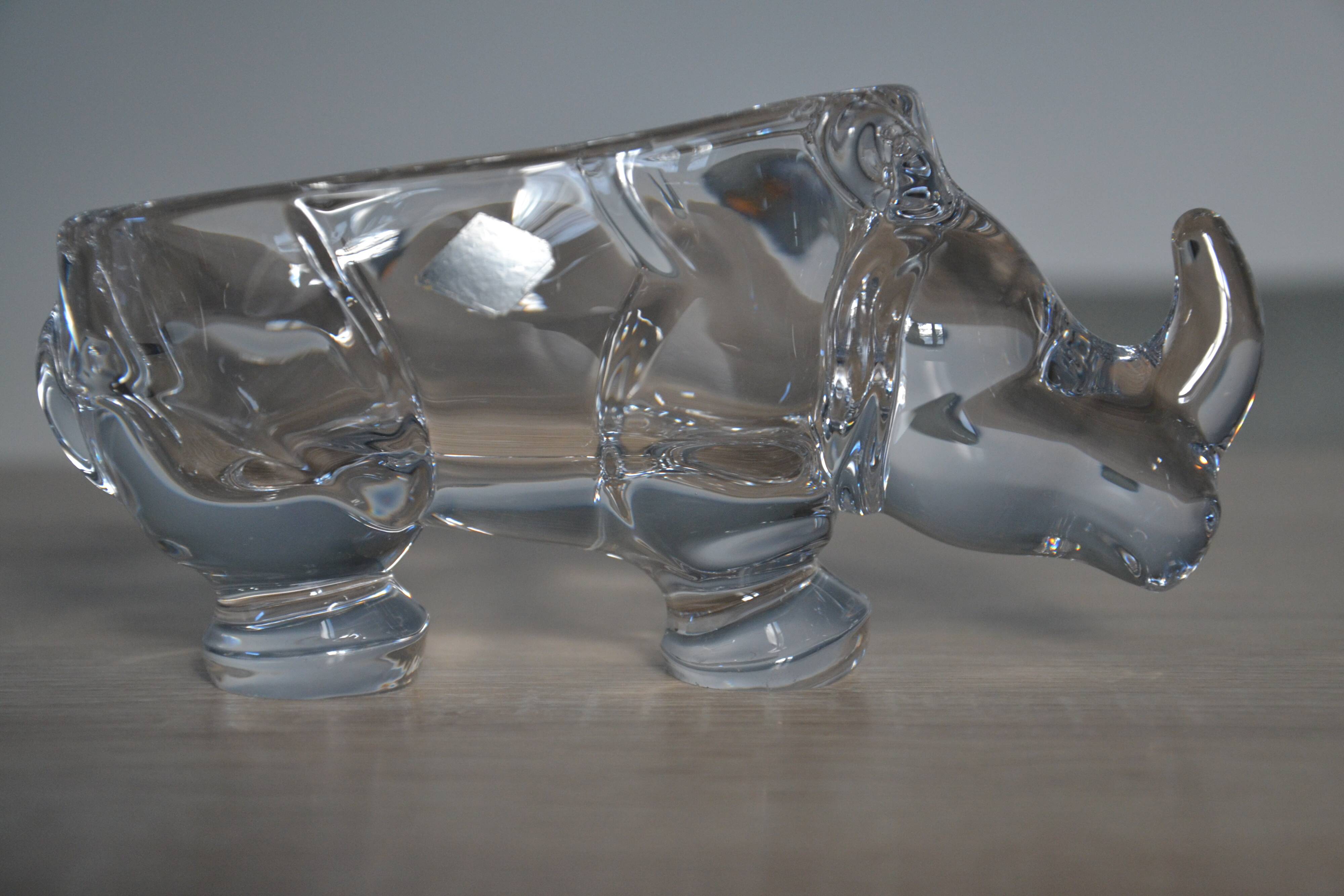 Rhinoceros crystal catchall from Vannes