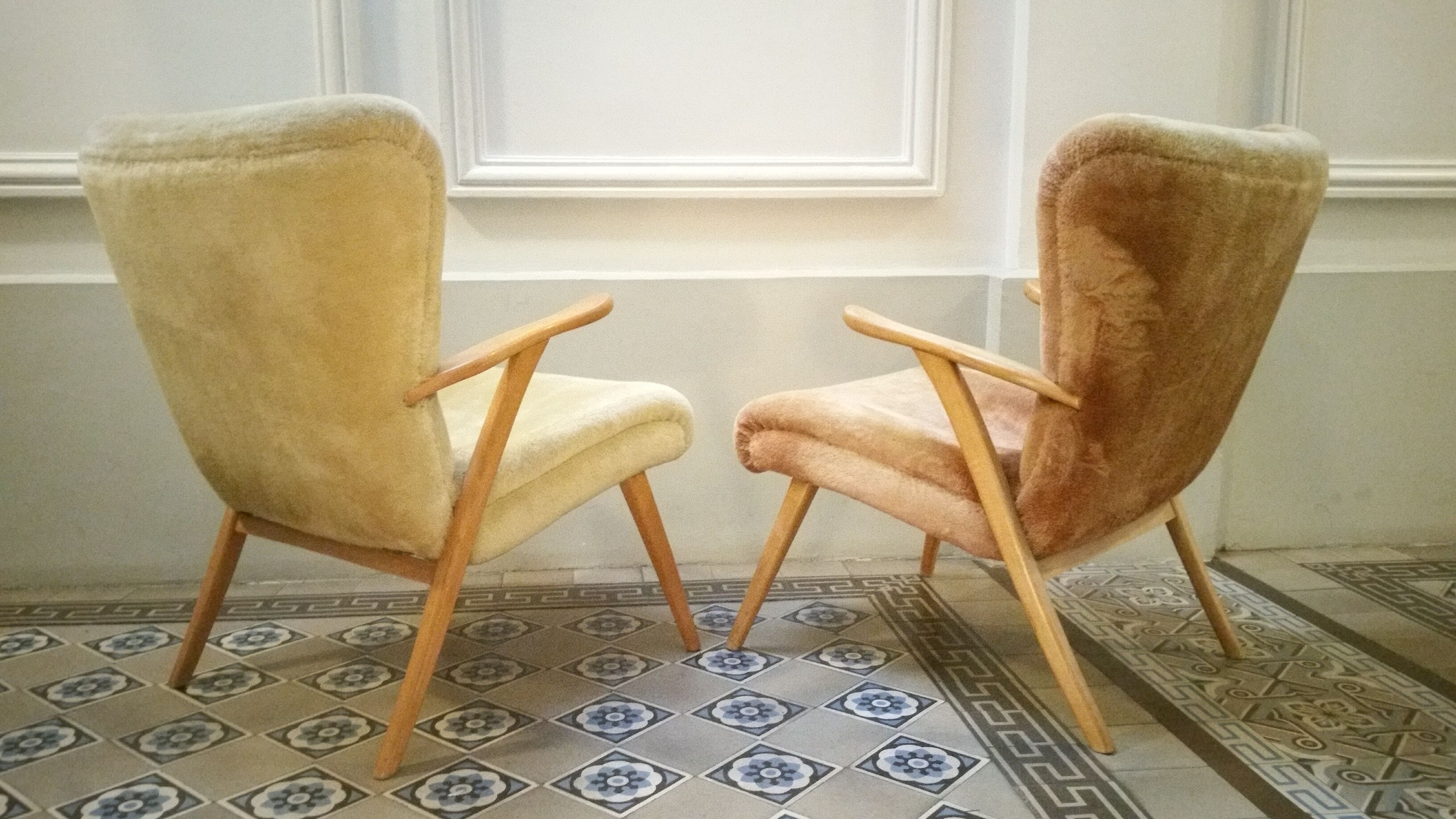 Lot of 2 Wing chairs chair Zig Zag