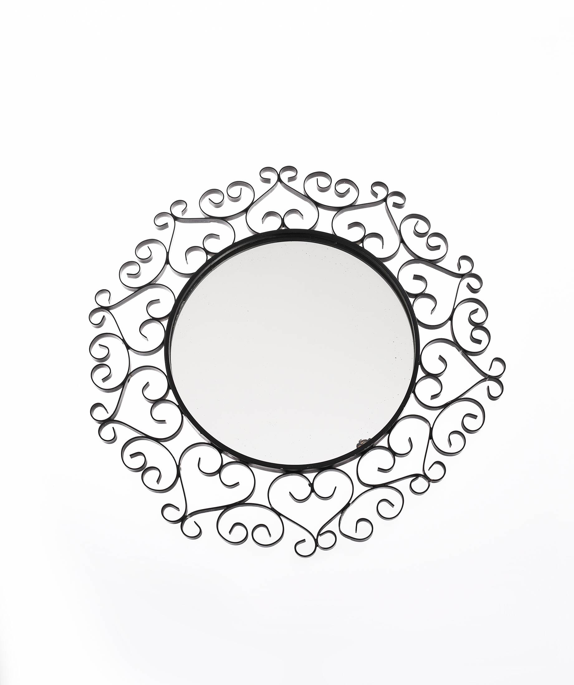 Chaty vallauris black mirror, wrought iron, 1950s