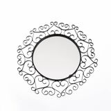 Chaty vallauris black mirror, wrought iron, 1950s
