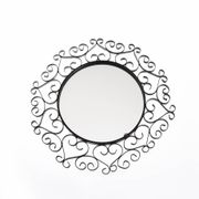 Chaty vallauris black mirror, wrought iron, 1950s