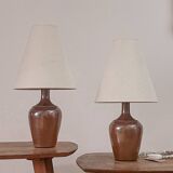 Paire de lampes en grès années 60