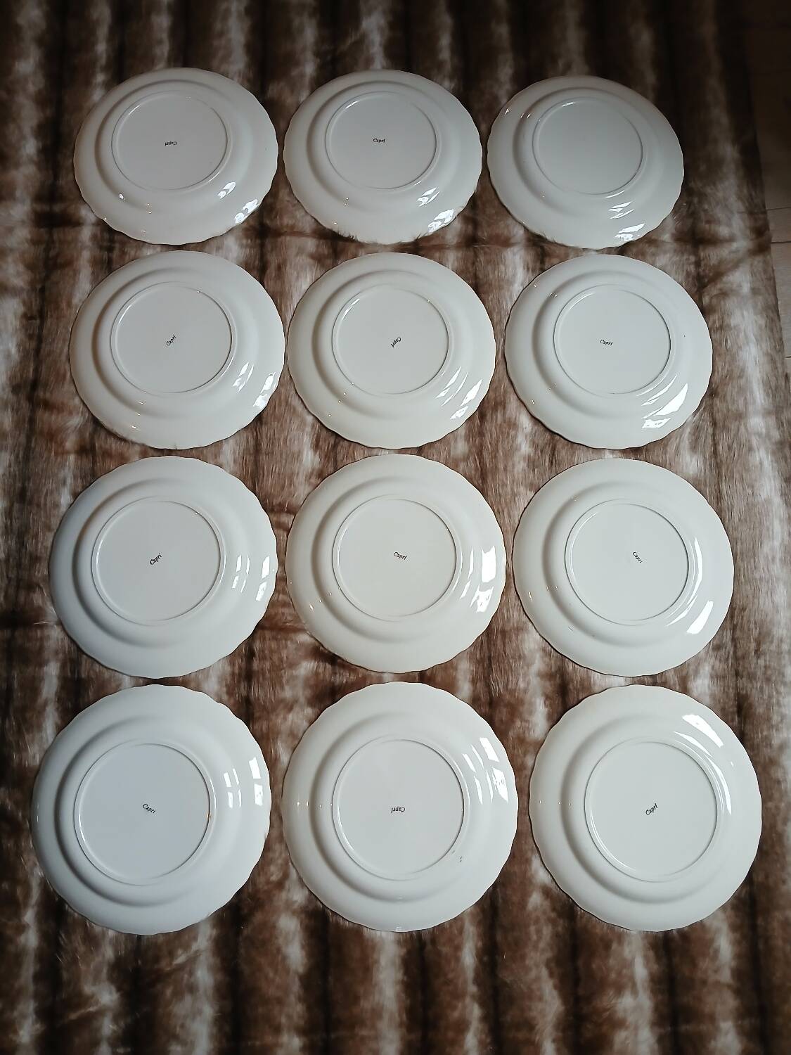 12 antique flat plates "Capri"