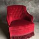 Red velvet toad armchair