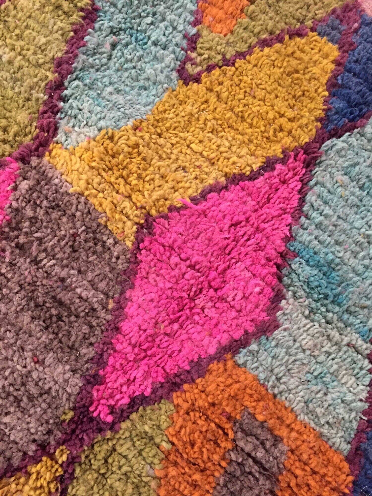 Moroccan Berber boujaad carpet with colorful patterns 250x156cm