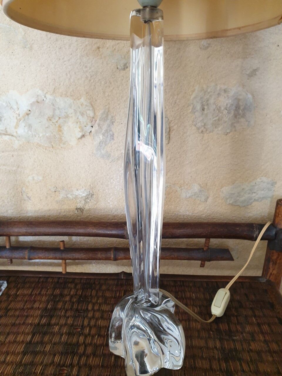Crystal lamp signed Daum