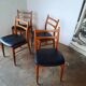 Set of 4 vintage Scandinavian chairs with Skaï seat