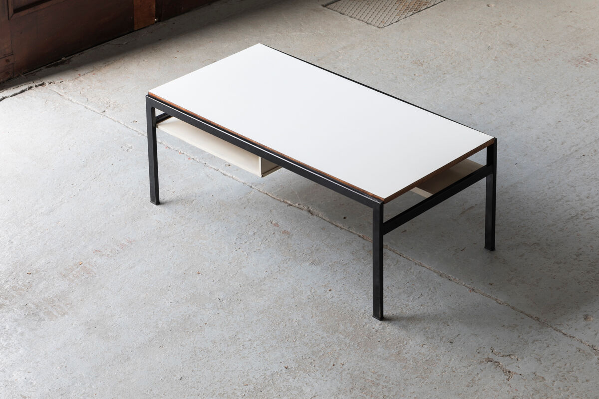 Coffee table, TU04, by Cees Braakman for Pastoe with magazine holder, Holland 1960’s