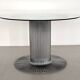 Italian Pedestal Dining Table in Chrome and Glass