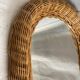 Vintage 1970 woven rattan mirror