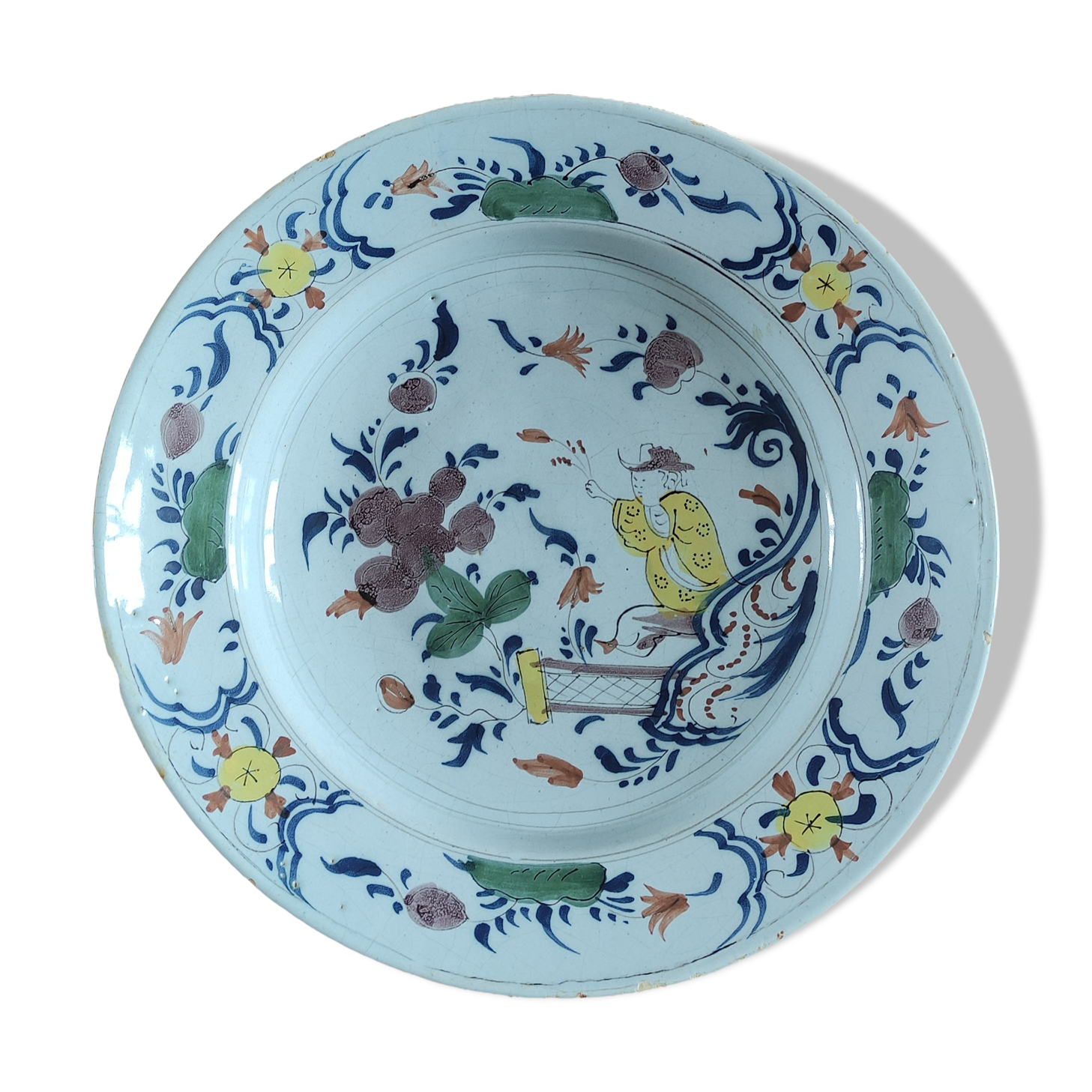 Old Delft dish 17th century Chinese decoration