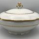 Soup bowl in white porcelain paste and enamels of limoges finish gilding