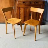 Pair of vintage 70's chairs with compass feet