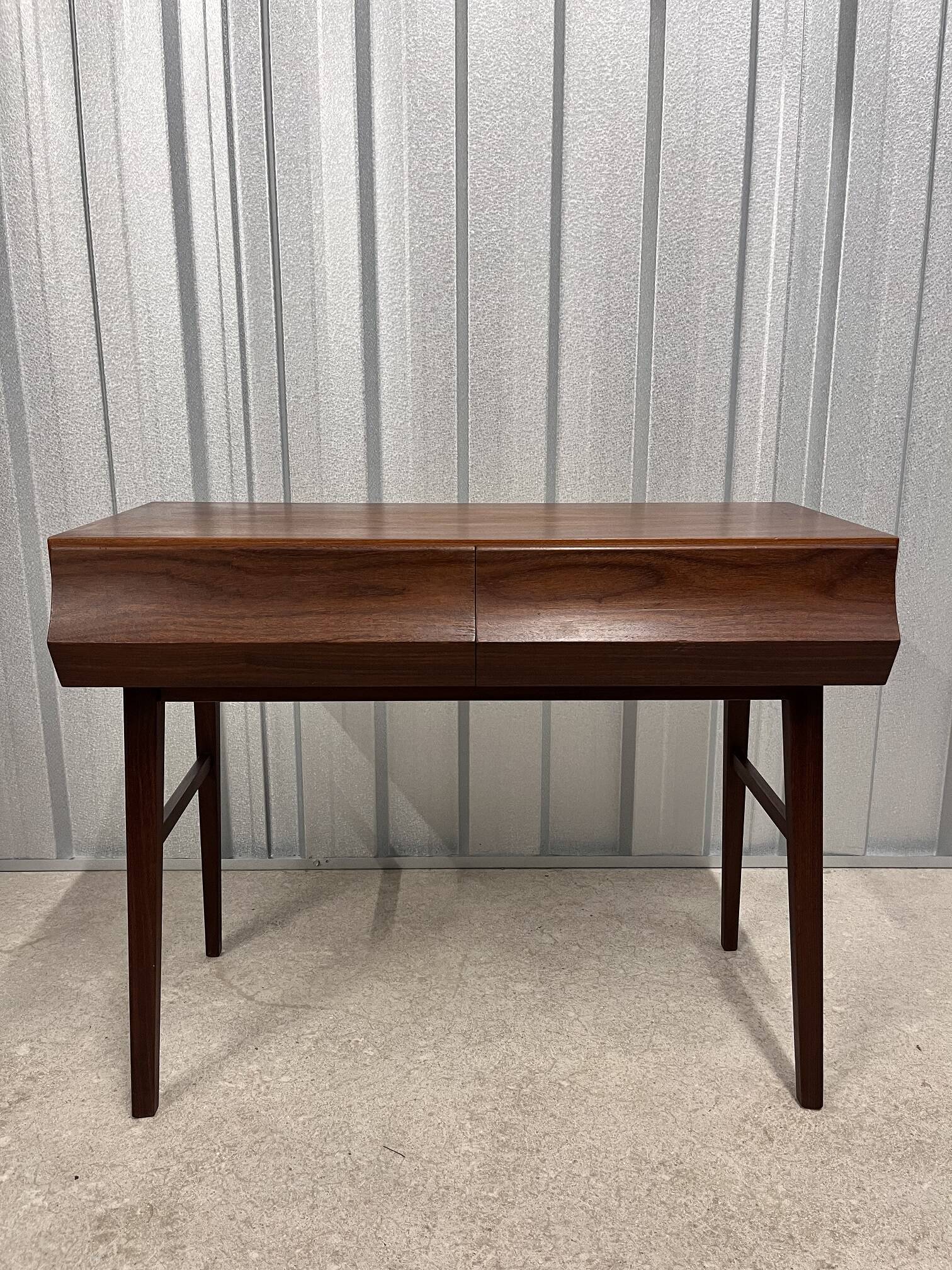 Swedish Console Table with Two Drawers in Dark Teak by G&T, 1960s