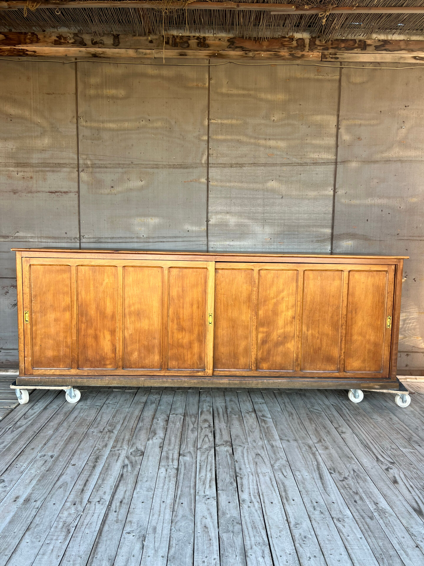 Old counter with sliding doors