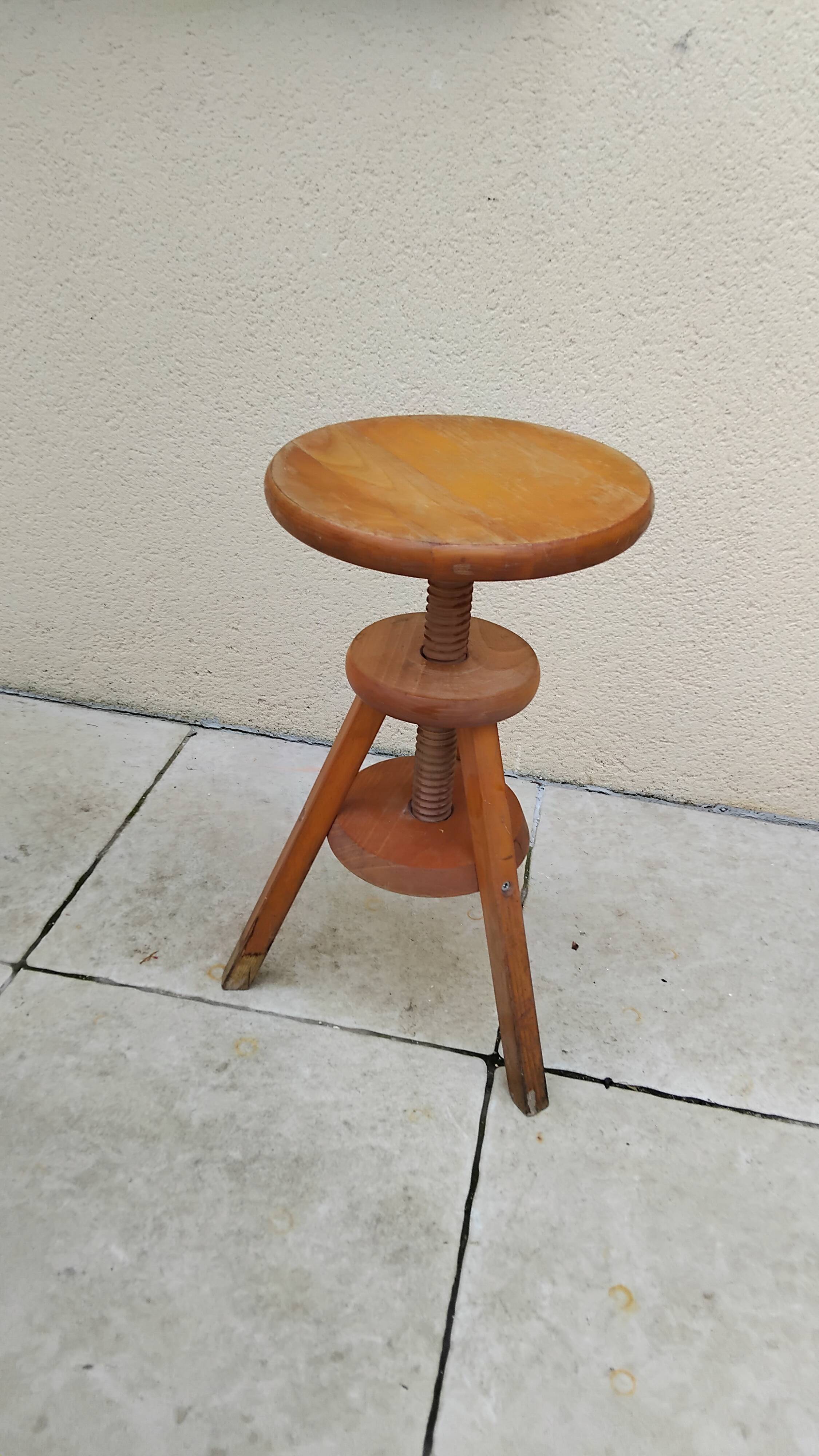 Vintage artist workshop screw stool