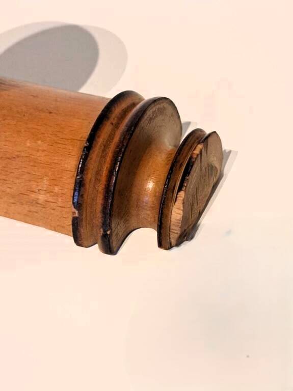 Coat rack "bamboo" with 4 old hooks.