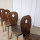 Set of 4 Vintage Brutalist Wooden Chair / Rustic Farmhouse Dining Chair