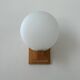 Pair of vintage wall lights, oak and opaline, France 1960
